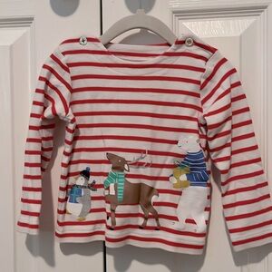 Joules Breton striped shirt with holiday print
